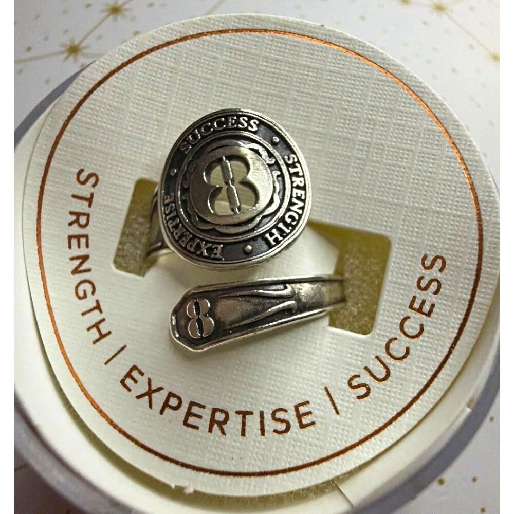 Alex and Ani Number 8 Numerology Sterling Silver Spoon Ring